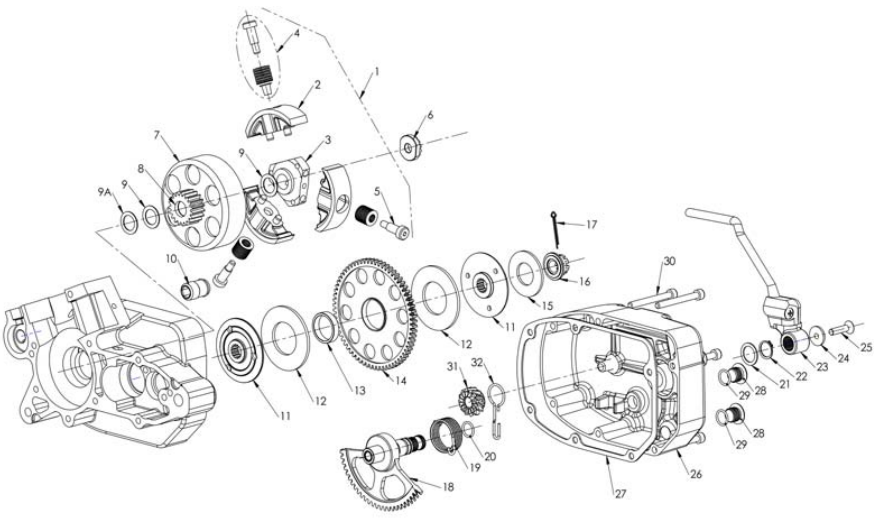 2012 Cobra 50JR Parts – Engine Clutch and Kicker