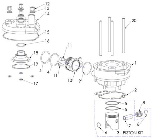 2012 Cobra 50JR Parts – Engine – Top End