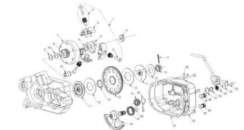 2013 Cobra 50JR Parts – Engine Clutch and Kicker