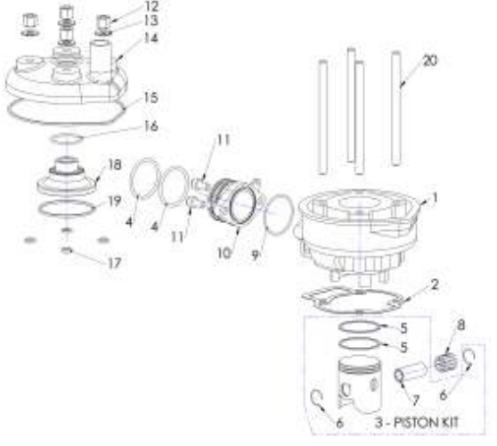 2013 Cobra 50JR Parts – Engine – Top End