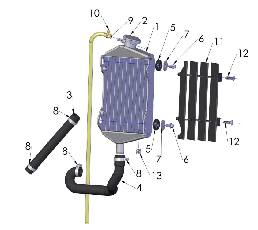 2013 Cobra 50SR (King) Parts – Coolant System