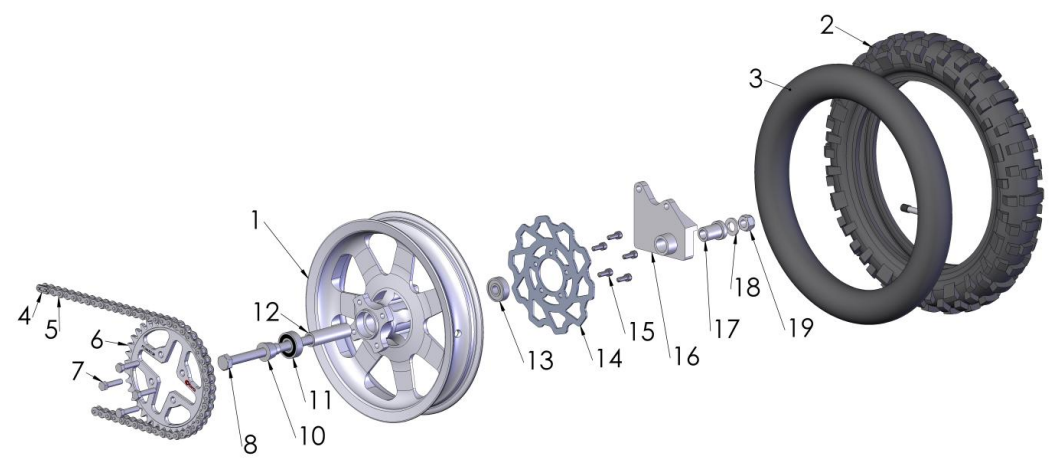 2013 Cobra 50SR (King) Parts – Rear Wheel