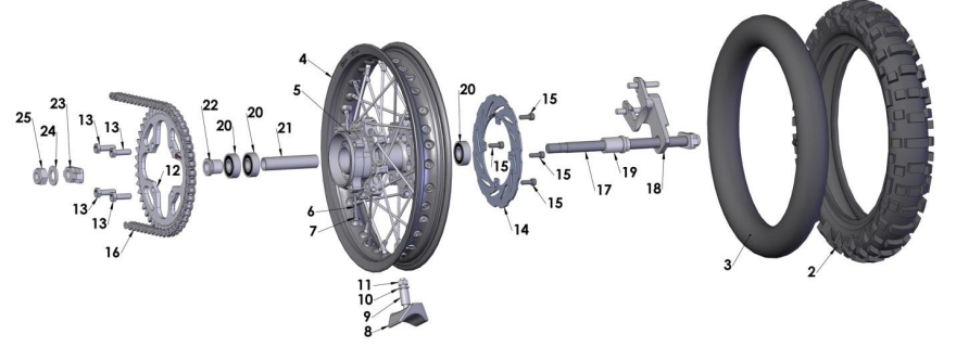 2013 Cobra CX65 Parts – Rear Wheel