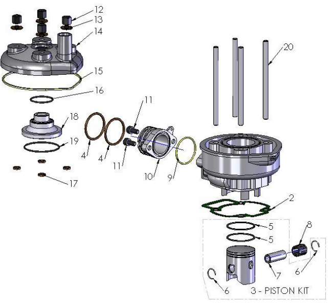 2014 Cobra 50JR Parts – Engine – Top End