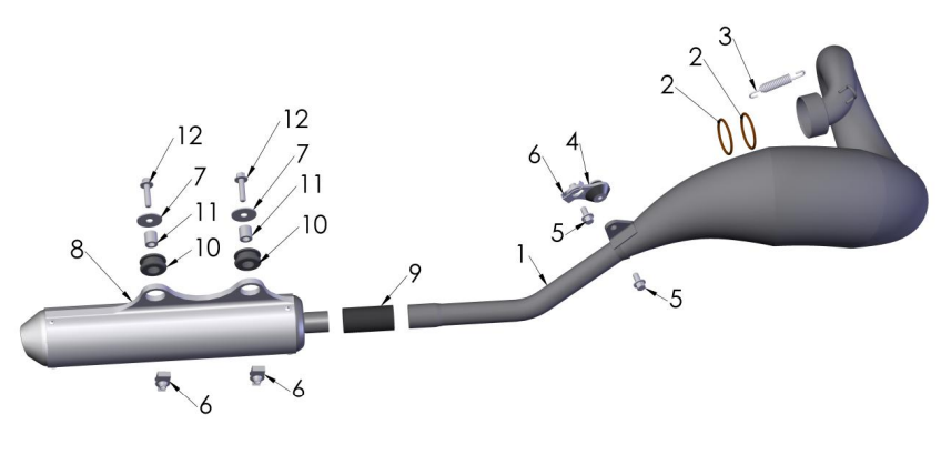 2014 Cobra 50SR (King) Parts – Exhaust System