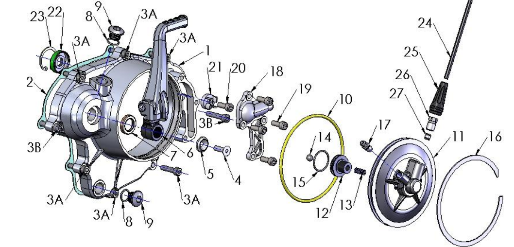 2014 Cobra CX65 Parts – Engine – Clutch / Kick Cover