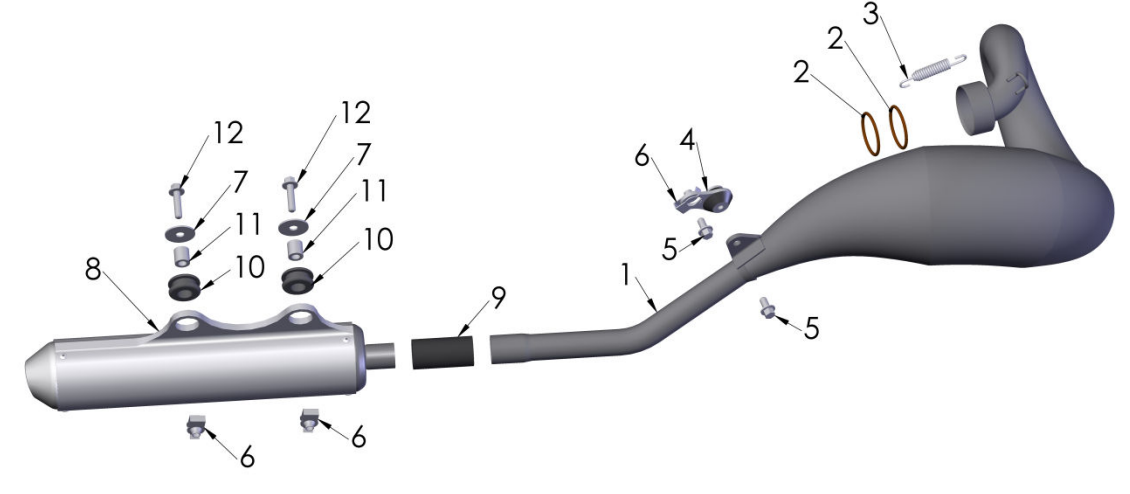 2015 Cobra 50SR (King) Parts – Exhaust System