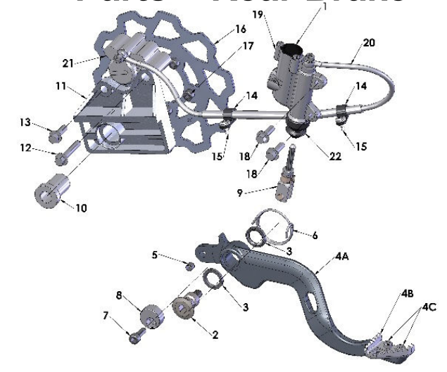 2015 Cobra 50SR (King) Parts – Rear Brake