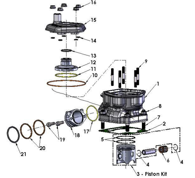 2015 Cobra CX65 Parts – Engine – Top End