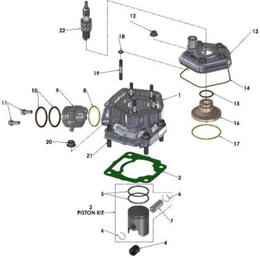 2016 Cobra 50FWE Parts – Engine – Top End