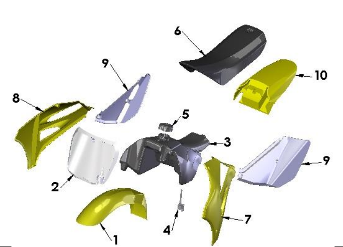 2016 Cobra 50FWE Parts – Plastic Bodywork & Seat