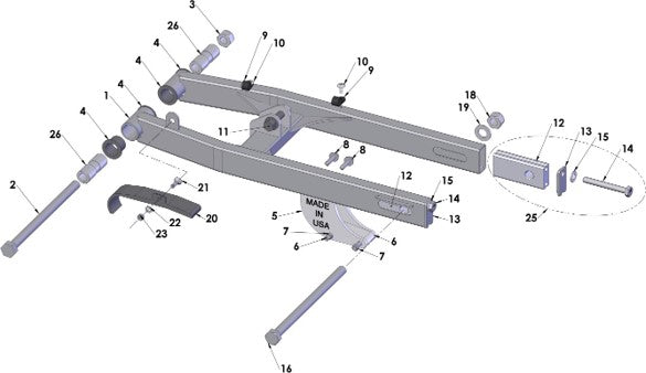 2016 Cobra 50FWE Parts – Swingarm Assembly