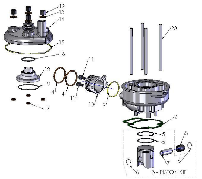 2016 Cobra 50JR Parts – Engine – Top End