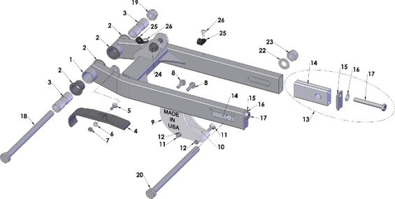 2016 Cobra 50P3 Parts – Swingarm Assembly