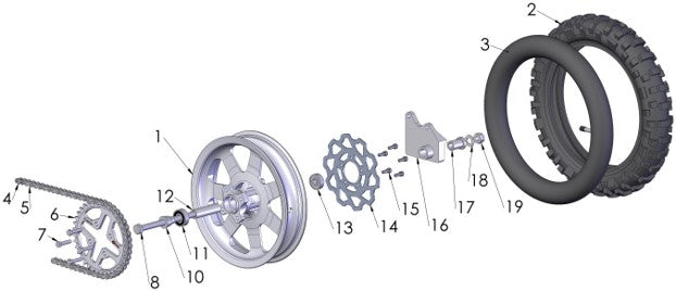 2016 Cobra 50SR (King) Parts – Rear Wheel