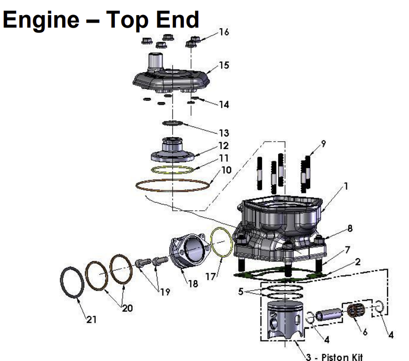 2016 Cobra CX65 Parts – Engine – Top End