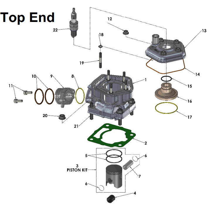 2017 Cobra 50FWE Parts – Engine – Top End