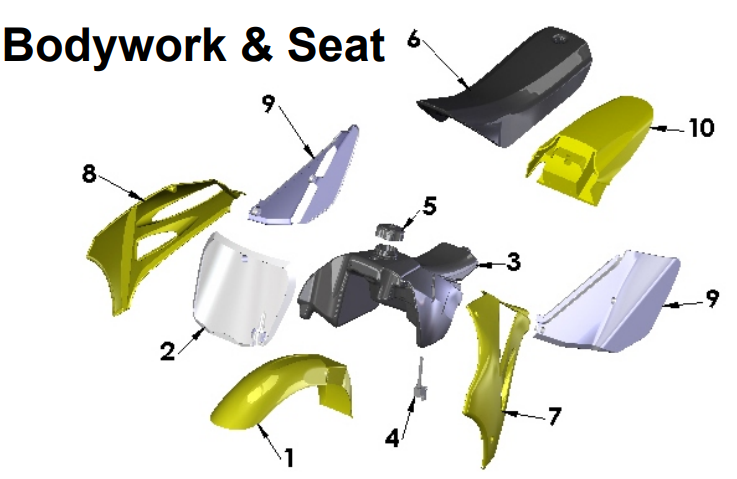 2017 Cobra 50FWE Parts – Plastic Bodywork & Seat