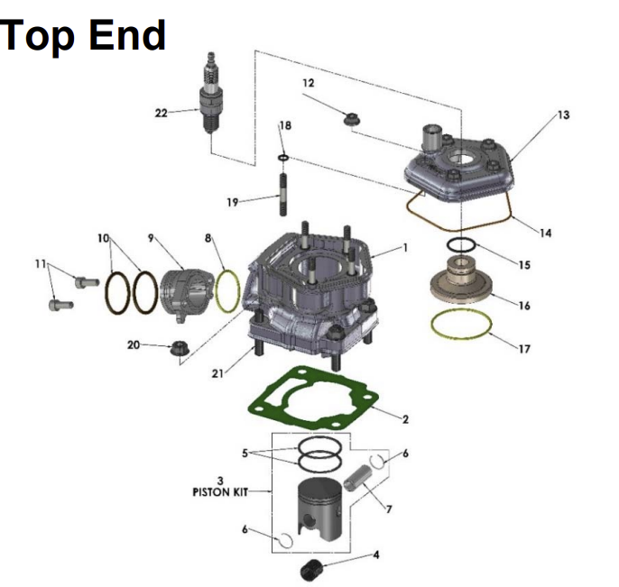 2017 Cobra 50JR Parts – Engine – Top End