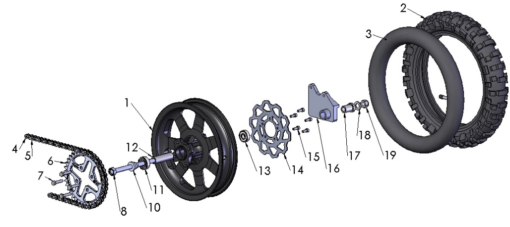 2017 Cobra 50JR Parts – Rear Wheel