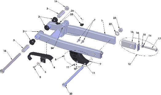 2017 Cobra 50JR Parts – Swingarm Assembly