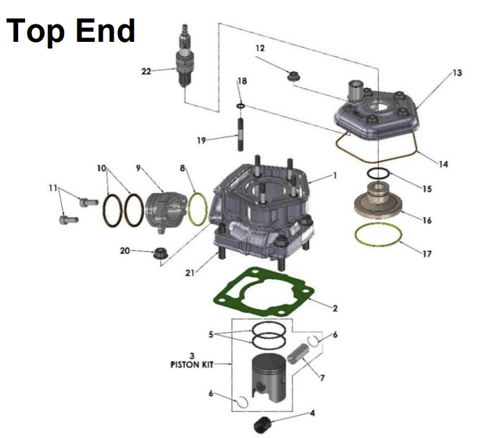 2017 Cobra 50P3 Parts – Engine – Top End