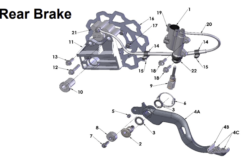 2017 Cobra 50P3 Parts – Rear Brake