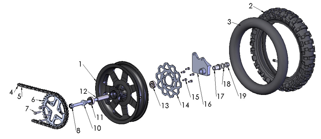 2017 Cobra 50P3 Parts – Rear Wheel