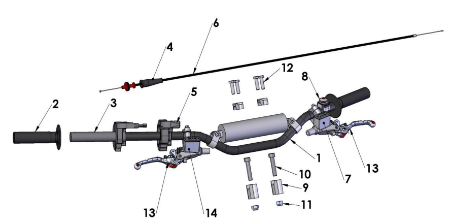 2017 Cobra CX65 Parts – Bars and Controls