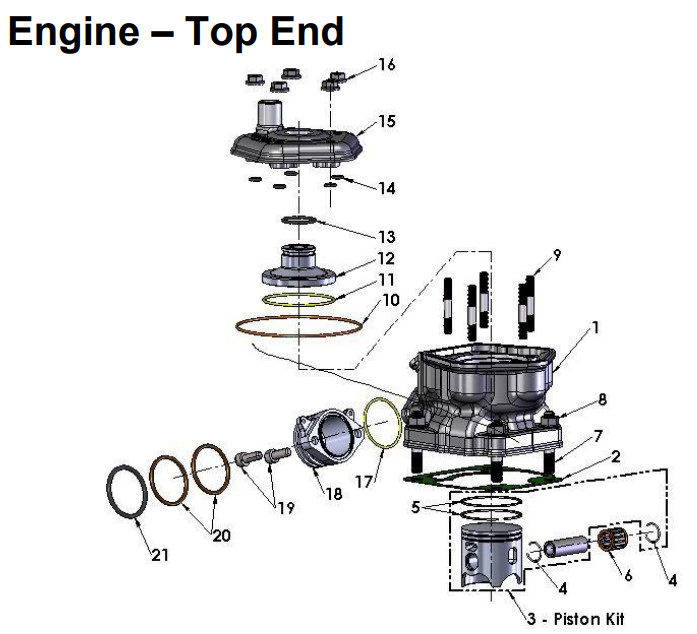 2017 Cobra CX65 Parts – Engine – Top End