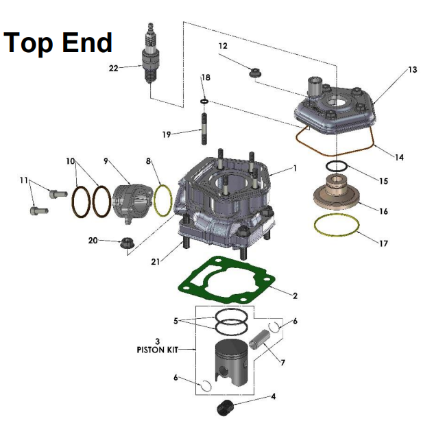 20189 Cobra 50FWE Parts - Engine - Top End