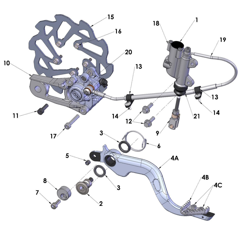 2018 Cobra 50FWE Parts - Rear Brake