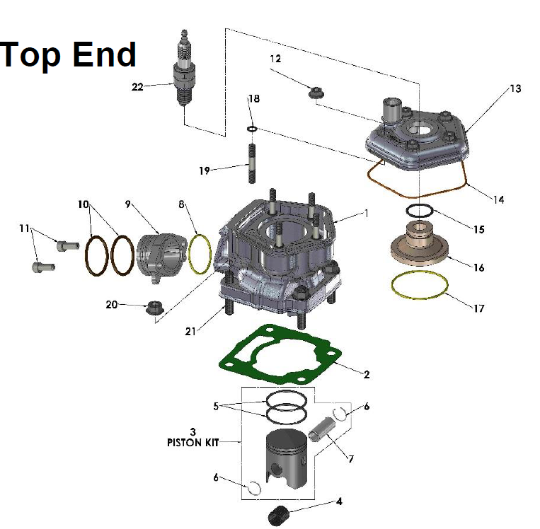 2018 Cobra 50FWE Parts – Engine – Top End