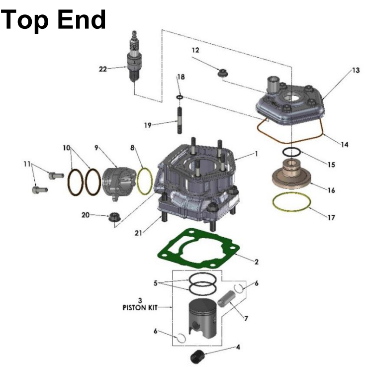 2018 Cobra 50JR Parts - Engine - Top End