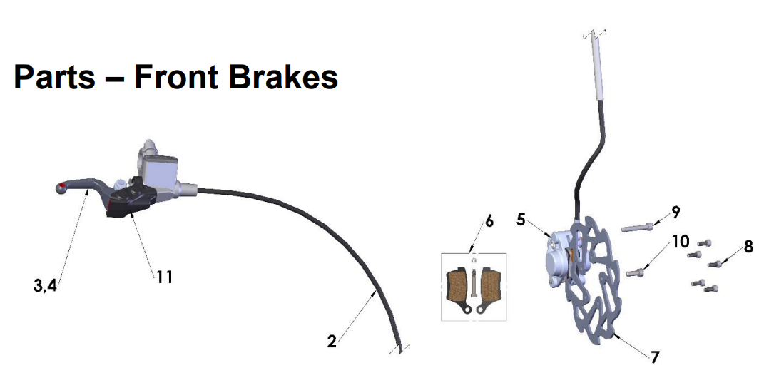 2018 Cobra 50JR Parts - Front Brakes