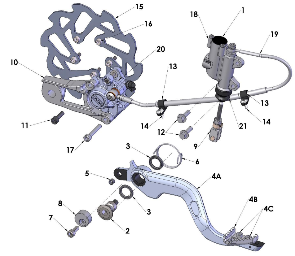 2018 Cobra 50SR (King) Parts - Rear Brake