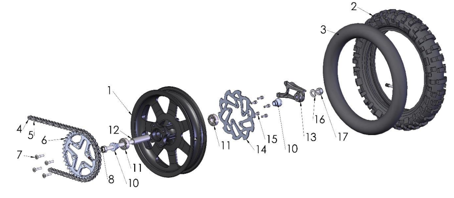 2018 Cobra 50SR (King) Parts - Rear Wheel