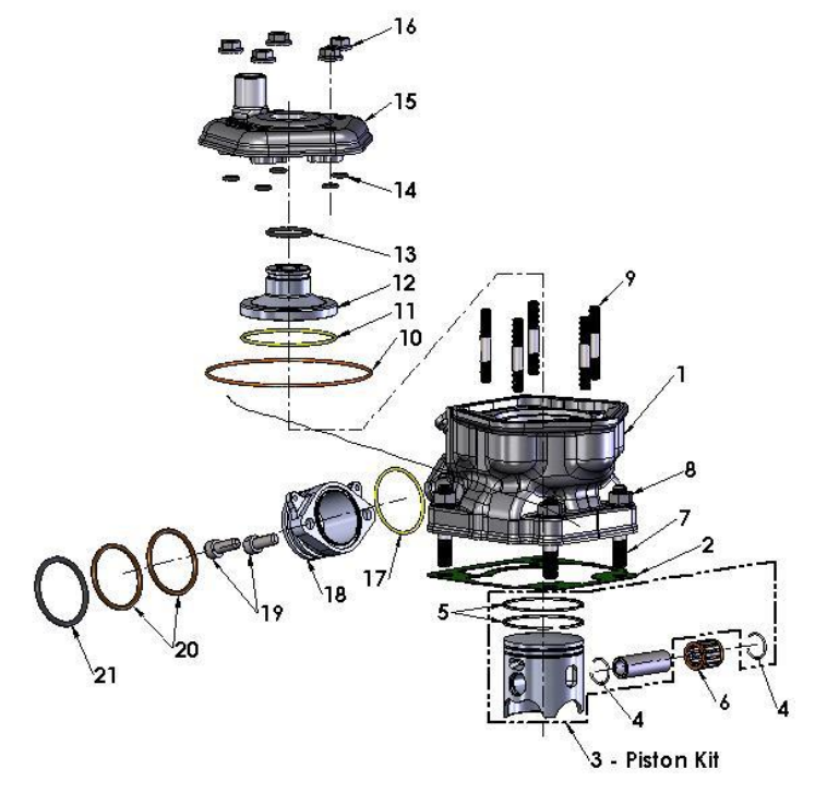 2018 Cobra CX65 Parts - Engine - Top End