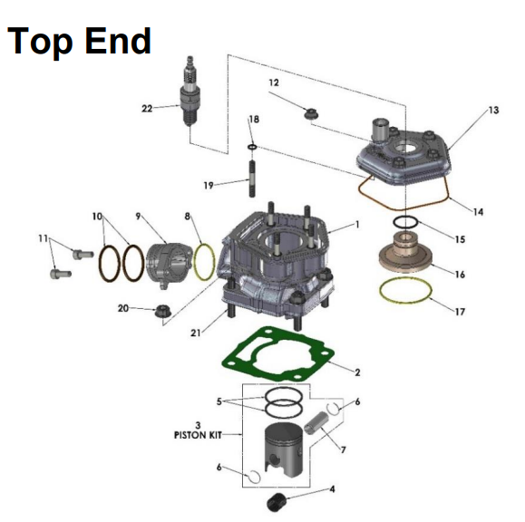 2019 Cobra 50JR Parts - Engine - Top End