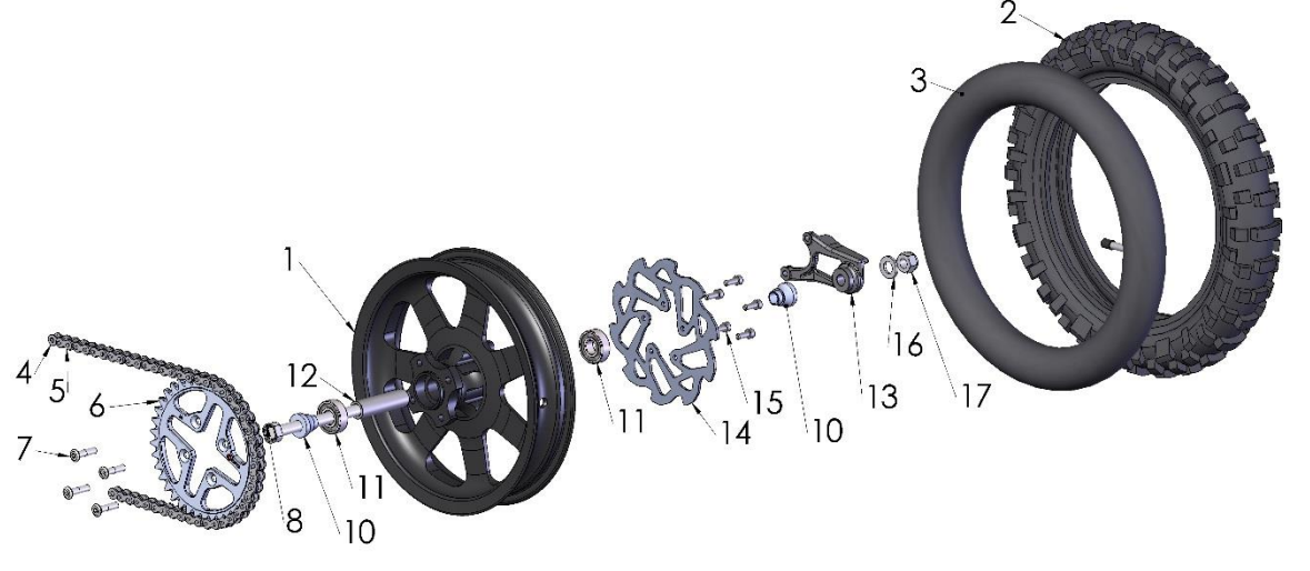 2019 Cobra 50P3 Parts - Rear Wheel