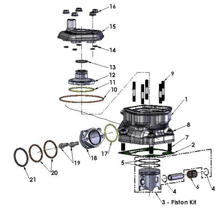 2019 Cobra CX65 Parts - Engine - Top End