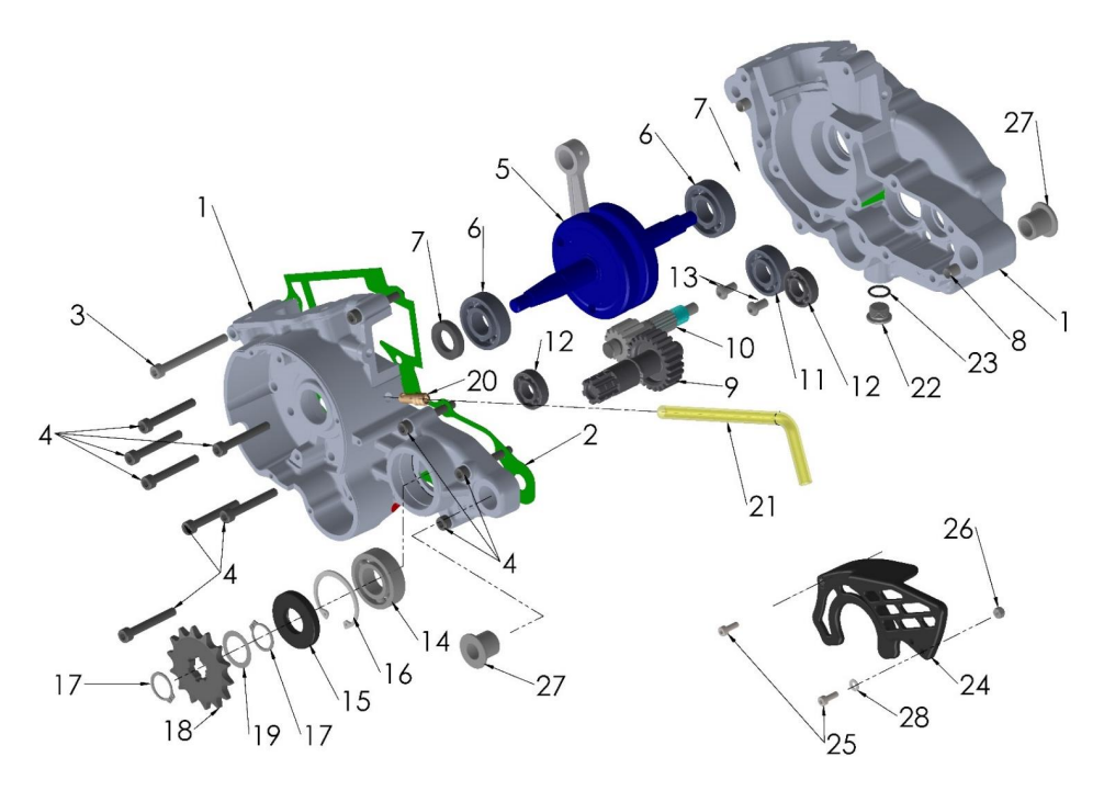 2020-CX50FWE Parts- Engine- Bottom End and
Transmission