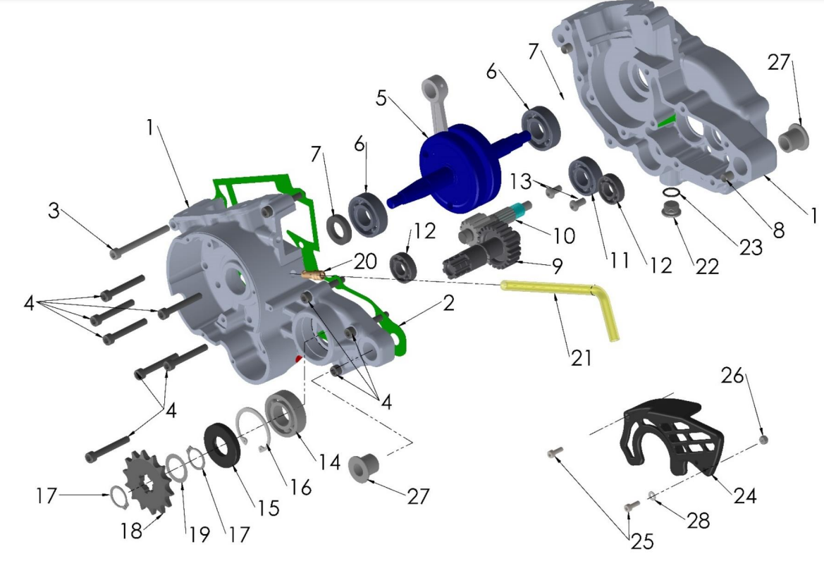 2020-CX50JR Parts- Engine- Bottom End and Transmission