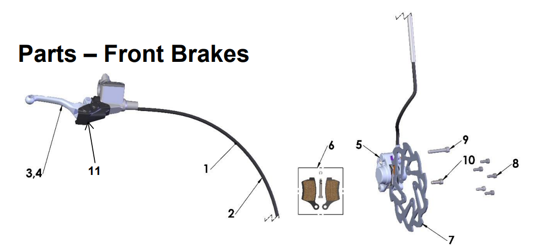 2020-CX50JR Parts- Front Brakes