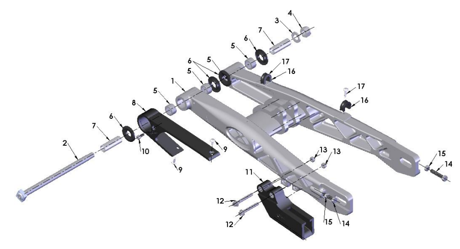 2020-CX65 Parts- Swingarm Assembly