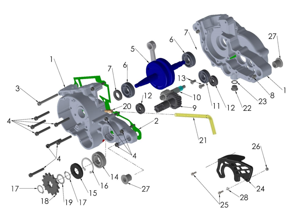 2021-CX50JR Parts- Engine- Bottom End and Transmission