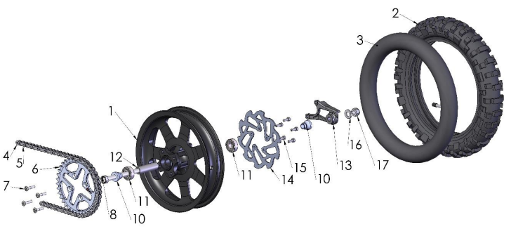 2021-CX50JR Parts- Rear Wheel