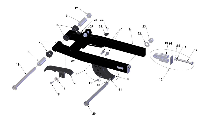 2021-CX50P3 Parts- Swingarm Assembly