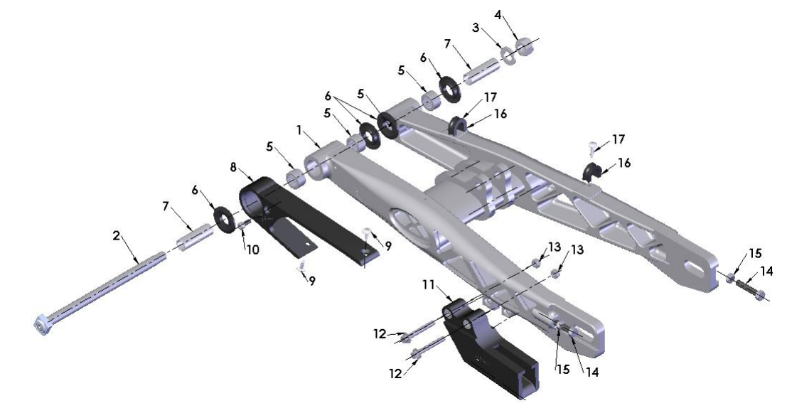 2022-CX65 Parts- Swingarm Assembly