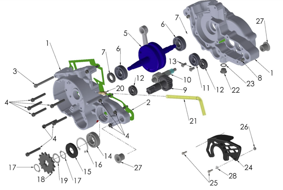 2023 CX50JR Parts- Engine- Bottom End and Transmission